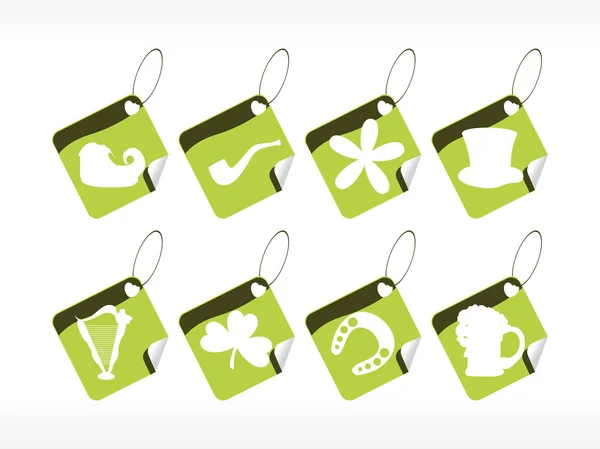 Green tags for st. patrick's day — Stock Vector