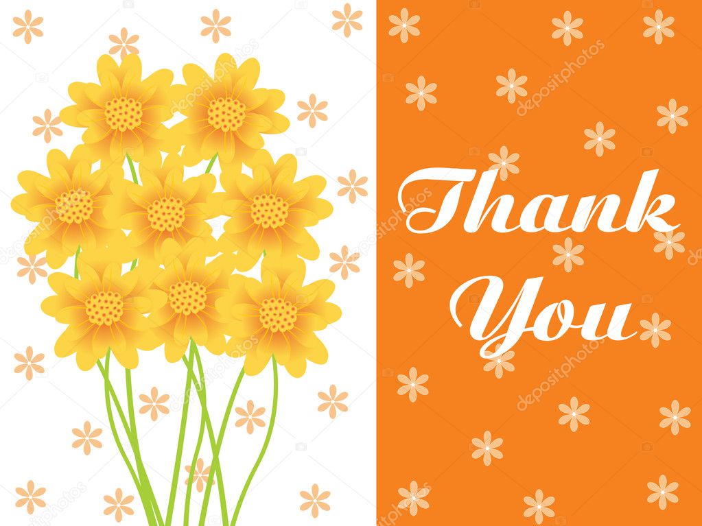 Floral background with thankyou