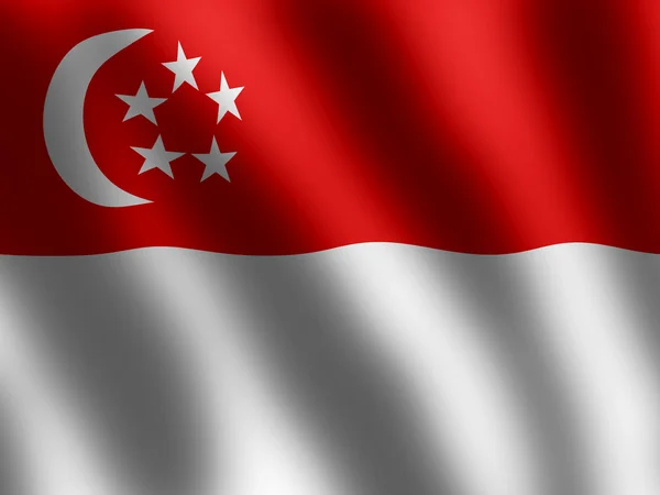 Waved Flag of Singapore — Stock Photo, Image