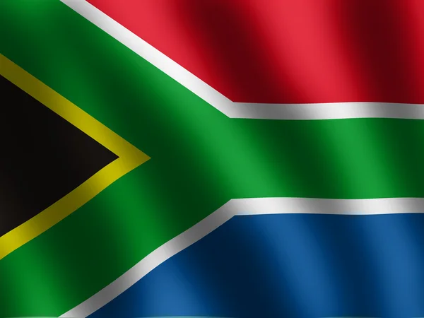 Waved Flag of South Africa — Stock Photo, Image