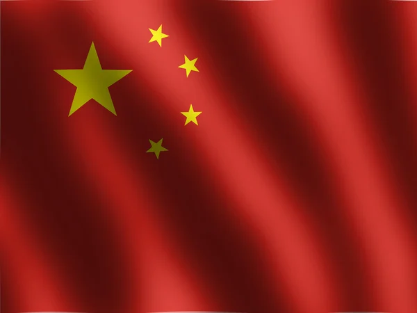 中国国旗を振る — ストック写真