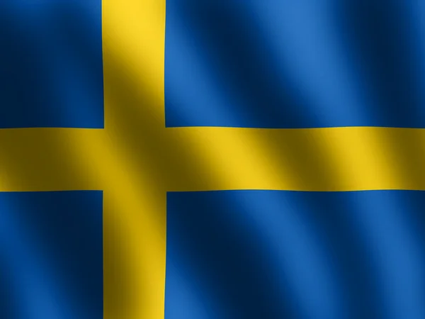 스웨덴의 흔들리는 깃발 — 스톡 사진