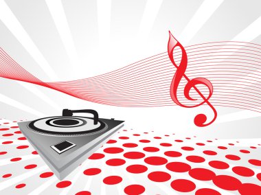 Tourn table with red musical wave clipart