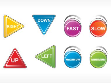 Vector stickers of directon and speed clipart