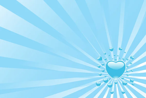 Tapeta nebesky modré srdce exploze — Stockový vektor