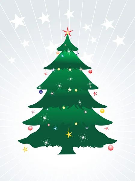Ταπετσαρία, στολισμένο χριστουγεννιάτικο δέντρο — Διανυσματικό Αρχείο