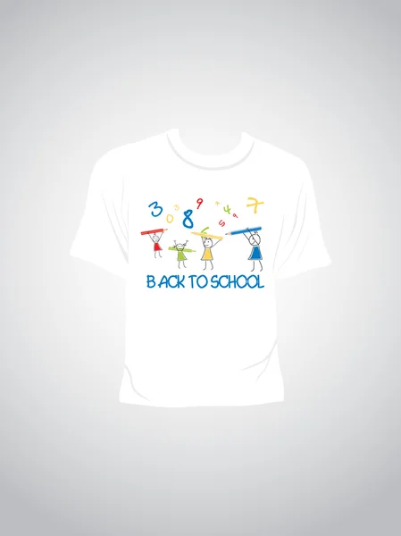 T-shirt avec concept de retour à l'école — Image vectorielle