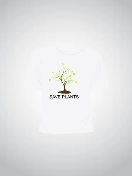 T-Shirt mit sparsamem Anlagenkonzept — Stockvektor