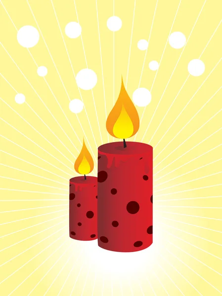Two red burning candles — Stock Vector
