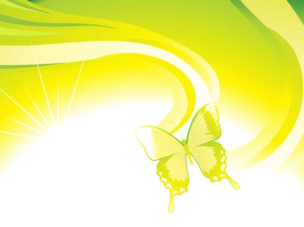 Vecteur, onde et papillon — Image vectorielle