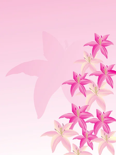Vector wallpaper van lily bloem — Stockvector