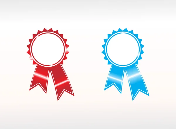 Fitas de prêmio vetorial vermelho e azul — Vetor de Stock