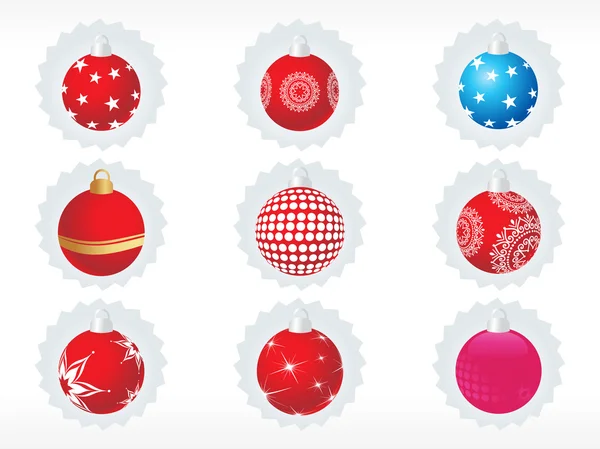 Vector sticker set of christmas ball — Stock Vector
