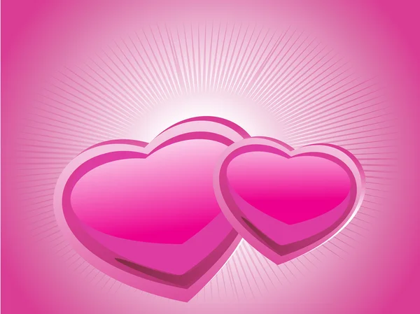 Pink hearts on background — Stock Vector