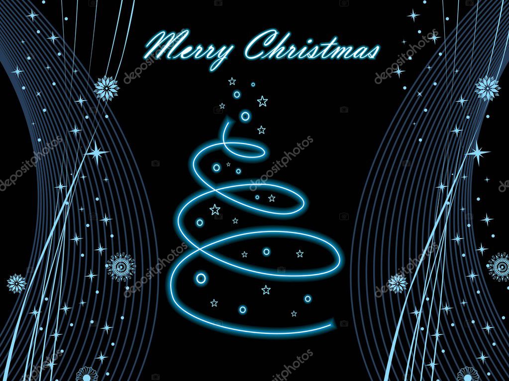 Black background with xmas tree — Stock Vector © alliesinteract 3100060