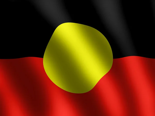 Van Aboriginal vlag zwaaide — Stockfoto