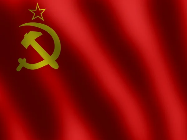 Bandeira ondulada da União Soviética — Fotografia de Stock