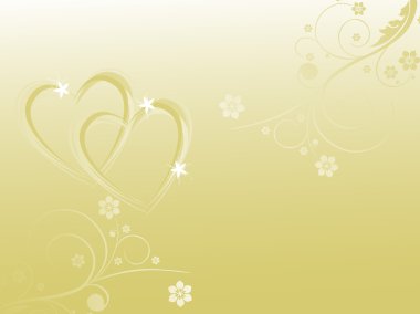 Two hearts frame on background clipart