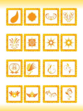 Vector illustration post stamps, set40 clipart