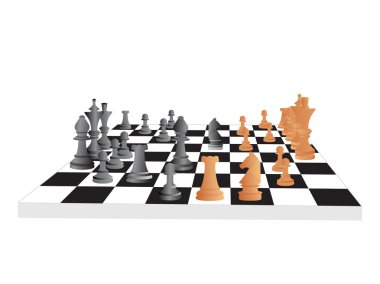 Vector chess board and figures clipart