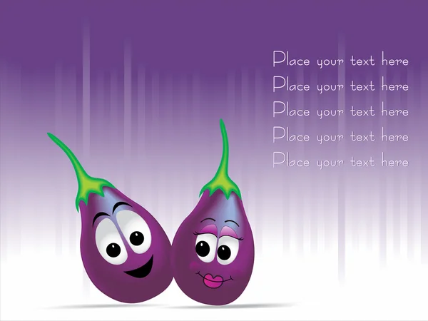 Illustration vectorielle de deux aubergines — Image vectorielle