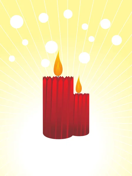 Δύο κόκκινα κεριά καύση — Διανυσματικό Αρχείο