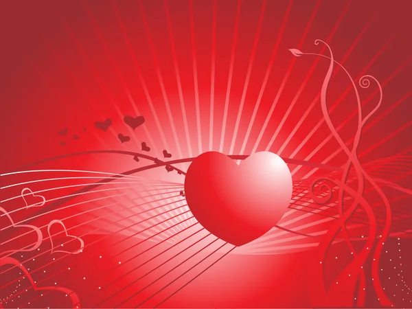 Zwei Herzen auf rotem Hintergrund — Stockvektor