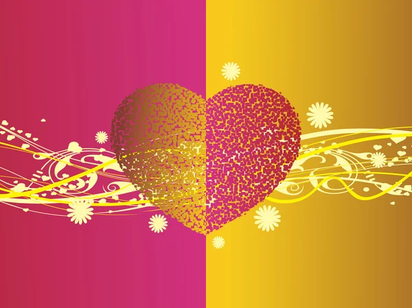 Valentines brillant coeur, bannière 65 — Image vectorielle