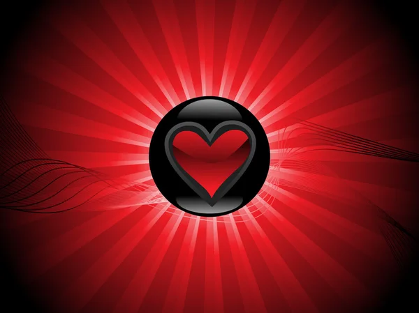 Valentines shining heart, banner70 — Stockvector