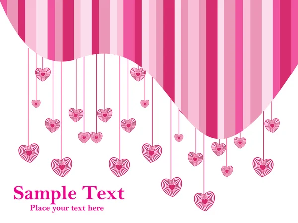 Corazón rosa con texto de fondo blanco — Vector de stock