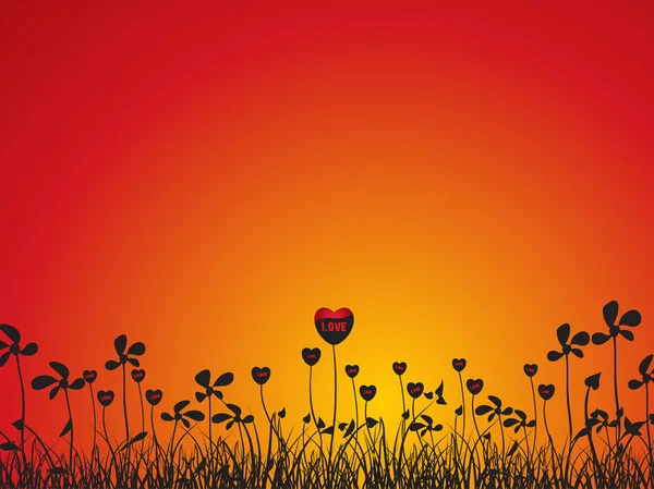 Vektor Liebe Pflanzen mit Blume — Stockvektor