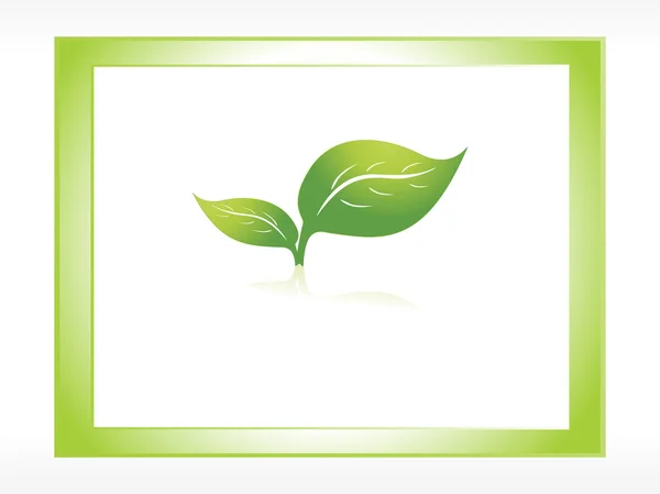 Vektor logo a zöld leveles — Stock Vector