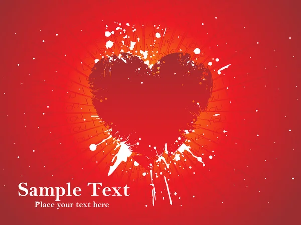 Romantisches Herz mit rotem Text — Stockvektor