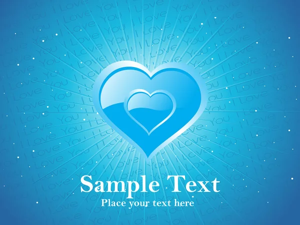 Vecteur coeur avec fond bleu — Image vectorielle