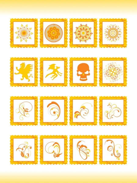 Vector illustration post stamps, set38 — Stock Vector