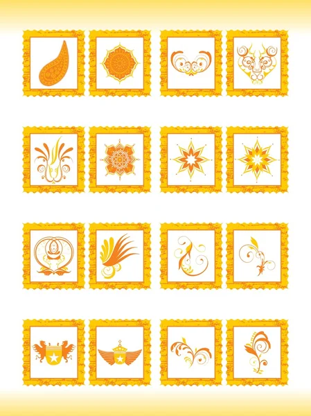 Векторні ілюстрації поштових марок, набір40 — стоковий вектор