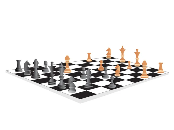 Vector chess board and figures — Stock Vector