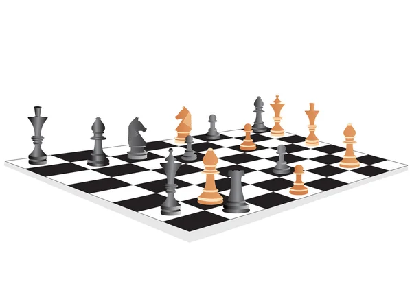 Vector chess board and figures — Stock Vector