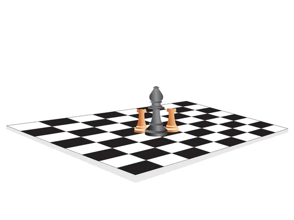 Tablero y figuras de ajedrez vectorial — Vector de stock