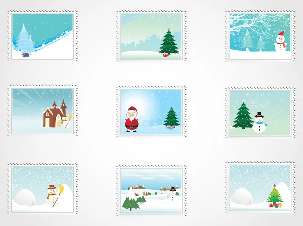 Vektör çizim posta pulları, set21 — Stok Vektör