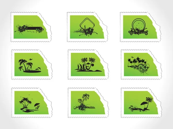 Vector illustration post stamps, set17 — Stock Vector