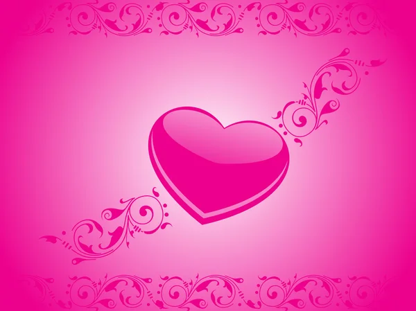 Valentines shining heart, banner60 — Stock Vector