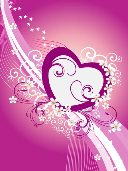 Background with decorated heart — Stock Vector