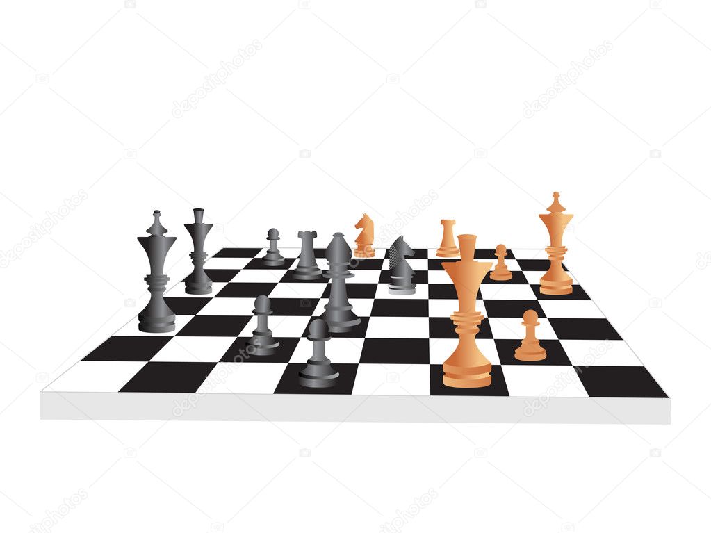 Vector chess board and figures