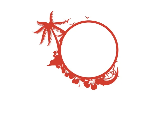 Cadre de cercle vectoriel avec palmier — Image vectorielle