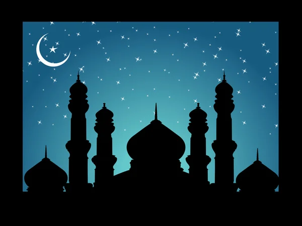 Rahmen mit Silhouette von Moscheen — Stockvektor