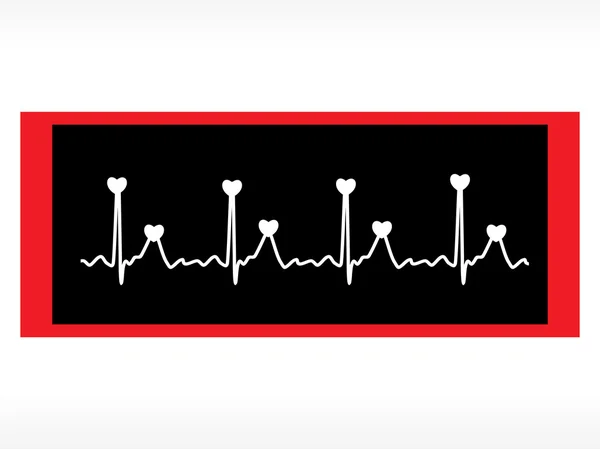 Cuore vettoriale e simbolo del battito cardiaco — Vettoriale Stock