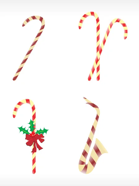 Vektor-Symbol Set von Weihnachtsmann-Stick — Stockvektor