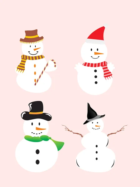 Conjunto de iconos vectoriales de un muñeco de nieve — Vector de stock
