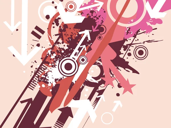 Vector illustration of arrows, grunge, halftone — Stok Vektör